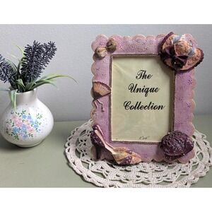 Coquette 4x6 Picture Frame Pink Victorian Hat Shoe Purse Bow Boudoir Decor